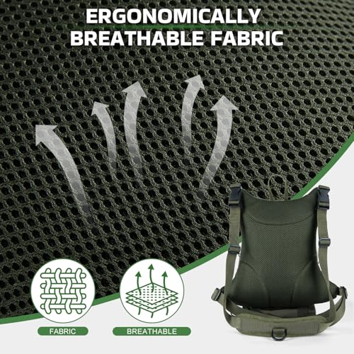 Fly Fishing Chest Pack with Hard Shell Pocket & Water Bottle Holder (B:Green)