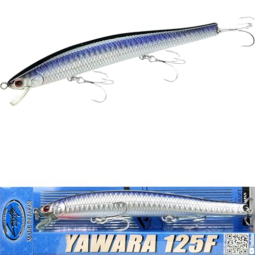 FlashMinnow 125 YAWARA Saltwater Fishing Lure (With Scale / 7635 KL Zebra Purple Anchovy / 125F)