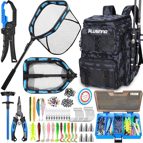 Fishing Tackle Backpack with Rod Holders