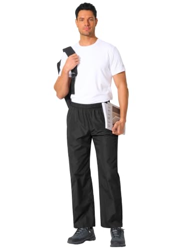 Mens Waterproof Pants Rain Over Pant (36W x 30L / Black)