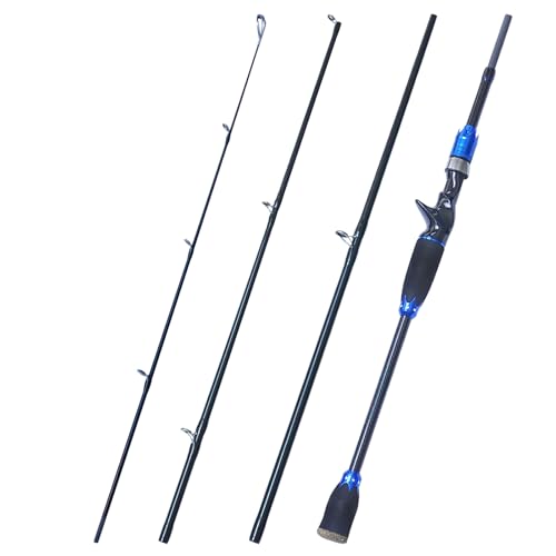 4 Piece Carbon Travel Fishing Rod (BLUE/black / C-BLUE-CAST7')