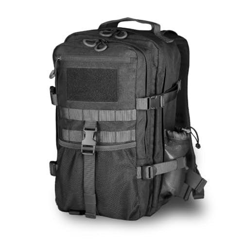 Military Tactical Backpack for Men 25L Molle Hiking Daypack (Black)