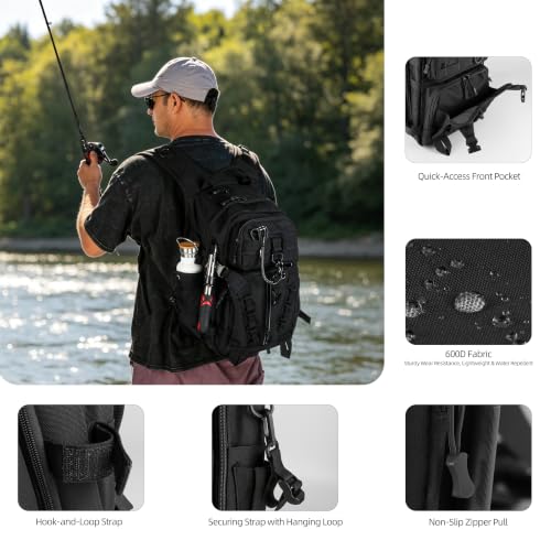 Fishing Backpack with Rod Holder