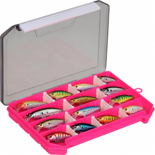2 Pack Fishing Tackle Boxes (2 Pack Pink(Size: 8" L x 5.5" W x 1" H))