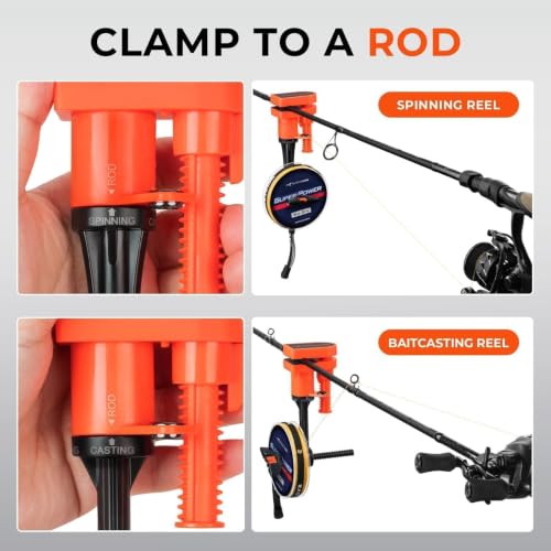 Kalibrate Portable Fishing Line Spooler (H: Line Spooler - Orange (Rod & Table Mode))