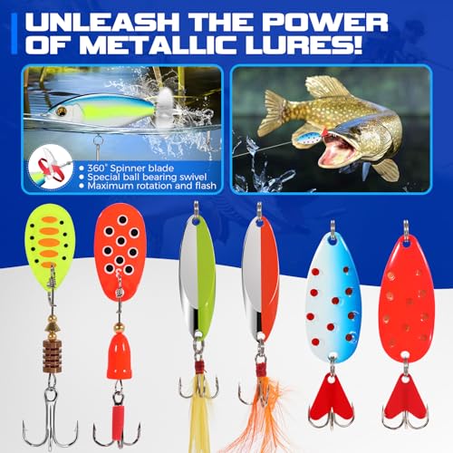 Fishing Lures & Accessories Kit for Saltwater & Freshwater Fishing (131pcs Fishing Accessories Kit)