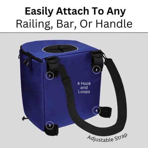 Portable Trash Can for Boating and Camping (Blue)