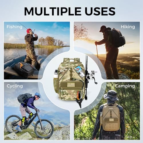 KastMate Fishing Backpack With 2 Rod Holders (D: Khaki Camo)