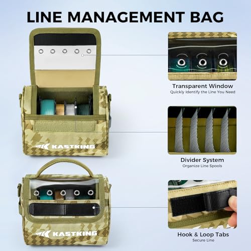 BaitSpace Line Bag Water Resistant Tackle Bag (C: Khaki Camo-Medium)