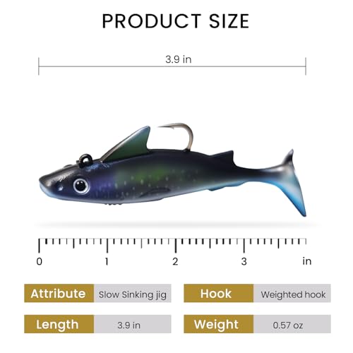 6 pcs Sharkita Jig Head Soft Pre (Galapagos Bullhead Shark)