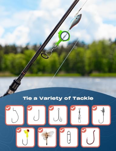 4-in-1 Fishing Knot Tying Tool, Treble Hook Covers Keeps Lures Safe, Hook Sharpener, Lure Wraps for Fishing Rod, Fishing Line Cutter Accessories Gifts for Anglers Fishermen