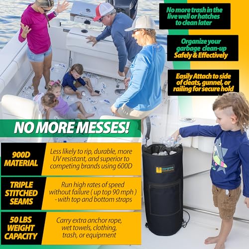 Portable Boat Trash Can (Black Full)