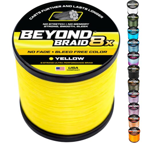 Braided Fishing Line (Yellow 8X - No Fade / 50LB (300 Yards))