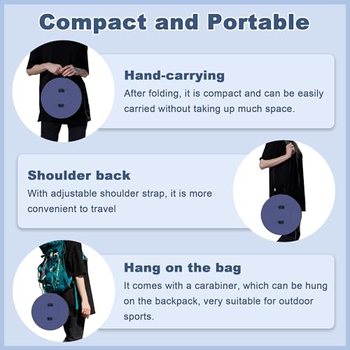 2026 Upgraded 18.1" Collapsible Stool with Cushion & Carry Bag (Navy-l / Large)