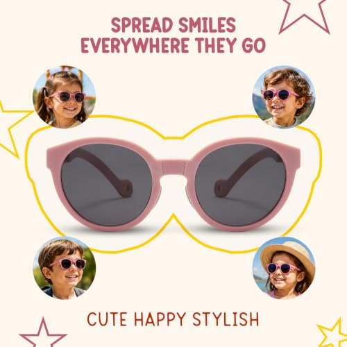 Kids Polarized Sunglasses for Boys & Girls (Blush Pink)