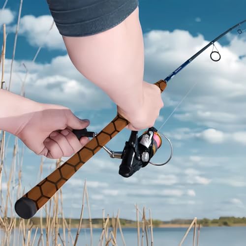 Honeycomb Pattern Shrink Wrap for Fishing Rod (25mm dia. x 5.25 ft long / Brown)