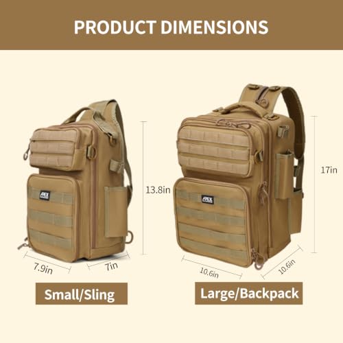 Fishing Backpack with Rod Holder (Khaki / Large)