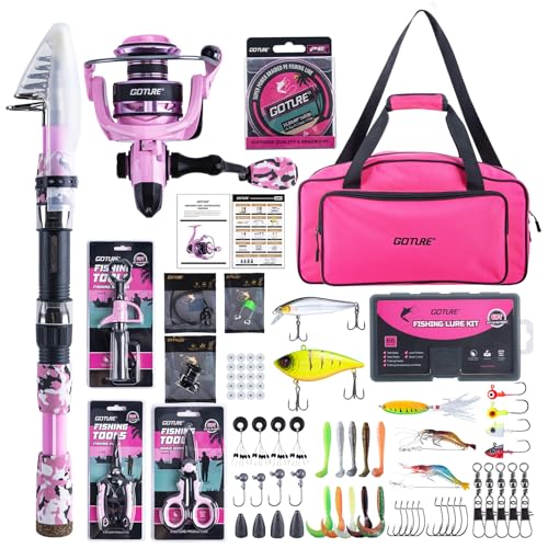 Pink Fishing Rod and Reel Combo (Pink Pole - Duffle Bag without Bottle Opener / 8FT/2.4M)