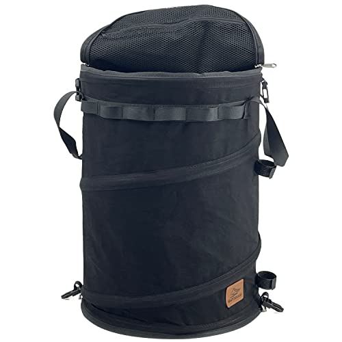 Pop Up Storage Bin Collapsible Trash Can Recycle Container Reusable Utility Bag with Zippered Lid for Camping
