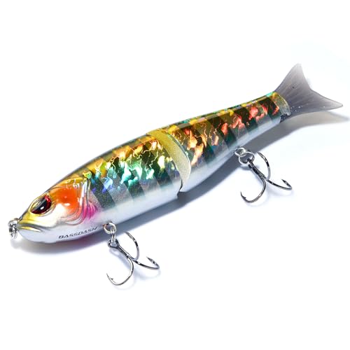 SwimShad Glide Baits Jointed Swimbait Bass Pike Salmon Trout Muskie Fishing Lure (Striped Gill / 7in/2.2oz)