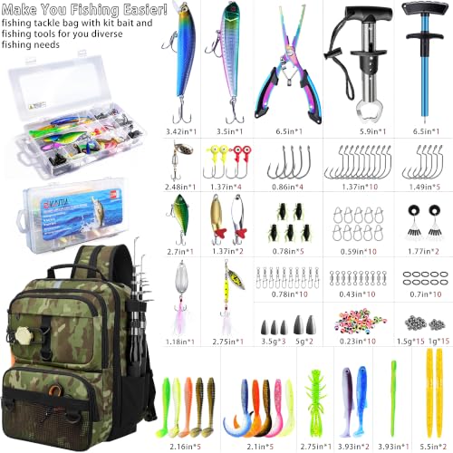 Fishing Backpack with Tackle Boxes and Rod Holder
