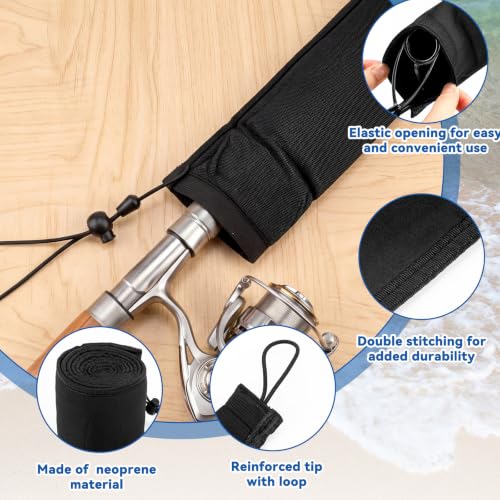 10 Pack Neoprene Fishing Rod Sleeves (65" / Black)