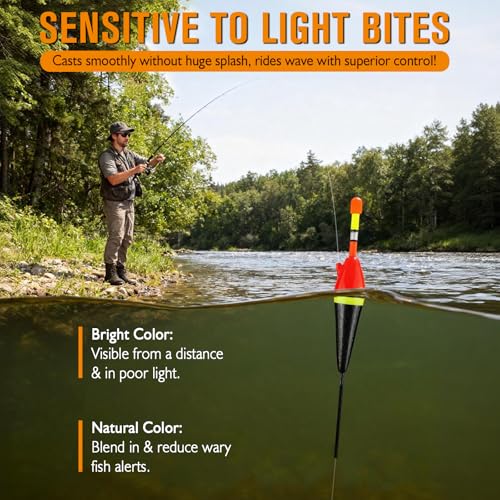 Light Up Slip Bobbers with Glow Sticks & Bobbers Floats 6PCS 3 (3/8oz-10g-6pcs)
