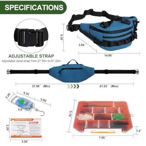 Khaki Fishing Waist Fanny Pack with Fishing Scale