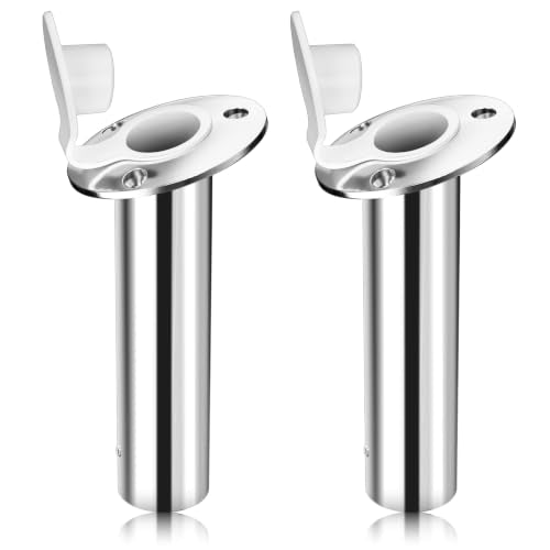 15 Degree Fishing Rod Holder 2 Pack (15 Degree - With White Cap)