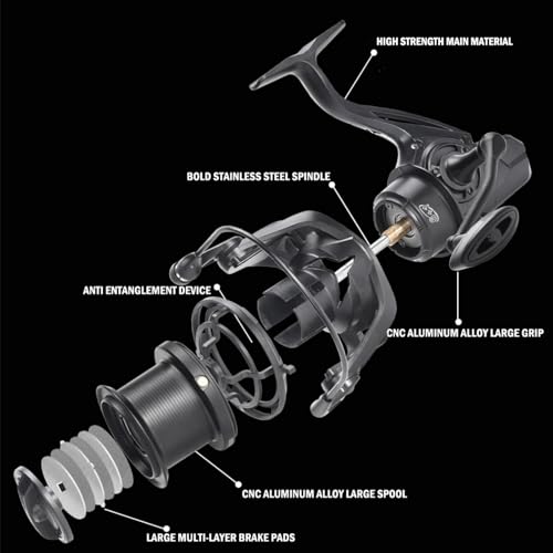 Heavy Duty Spinning Reel Metal Body with CNC Machined Spool 55LB Max Drag 6