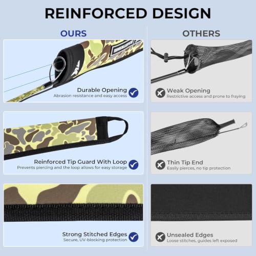 MeshGuard Camo Rod Sleeves (Khaki Camo 4 Pcs / Casting/Trolling)
