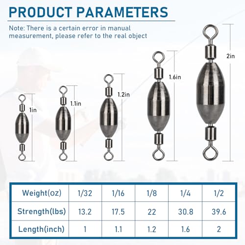 Brass Fishing Sinker Swivel (1/4OZ-10PCS)