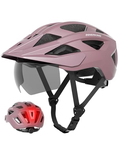 Adult Bike Helmet Rear Light & OTG Magnetic Goggles for Men Women