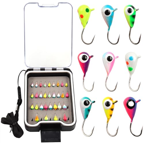 Tungsten Ice Fishing Jigs Lures with Ultra Sharp Hooks for Panfish