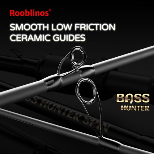 ROOBLINOS BASS Hunter 6.9ft Casting Spinning Freshwater Saltwater Rod Heavy Power Fast Action Fishing Pole 2