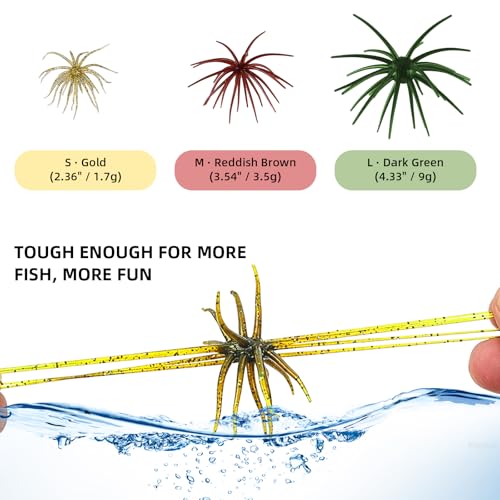 Sea Urchin Baits for Bass Fishing (Gold/Reddish Brown/Dark Green)