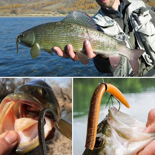 159PCS Stick Worm Baits Wacky Rig Kit for Bass Fishing (Mixed Color / 5 inch)