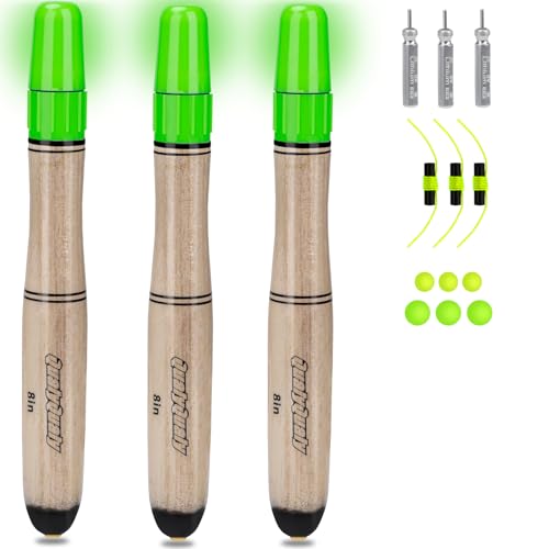 LED Fishing Floats (B-LED Bobber w/ Battery / 8"-3Pcs)
