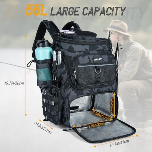 Fishing Backpack with Cooler (A2:camo(without Tackle Boxes))