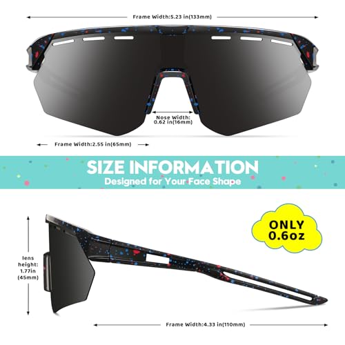 Kids Sunglasses Youth Baseball Sun Glasses for Boys Girls Cycling Sports UV400 Protection Goggles Ages 3