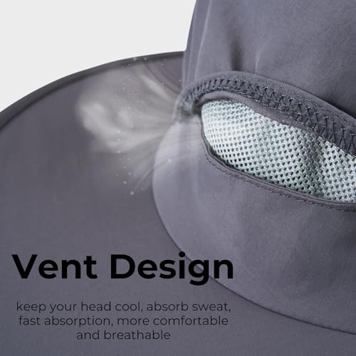 Mosquito Net Hat Safari Hat UPF 50+ Sun Protection Boonie Hats for Men with Neck Flap Fishing Hiking Hat for Men