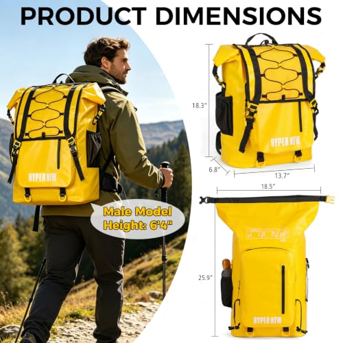 Waterproof Dry Bag Backpack 30L (Yellow)