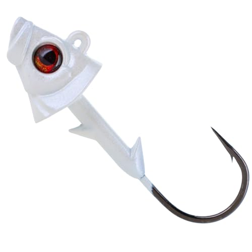 Tungsten Fish Head Jig Heads (White / 3/8 Oz)