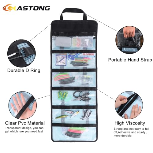 Fishing Lure Stroage Bag Covenient 6 Pocket Large Capacity PVC Heavy Duty Protective Cover Durable Fishing Bag for all Fishing Bait Trolling Fishing Lure Wraps Box for Saltwater