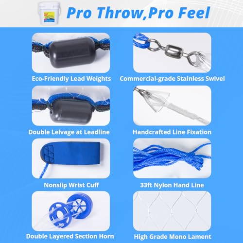Ultra Light Series Fishing Cast Net with Eco (12-ft radius)
