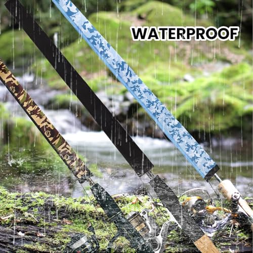 Neoprene Fishing Rod Sleeve Rod Socks for Casting (69" / 2-Green camo)