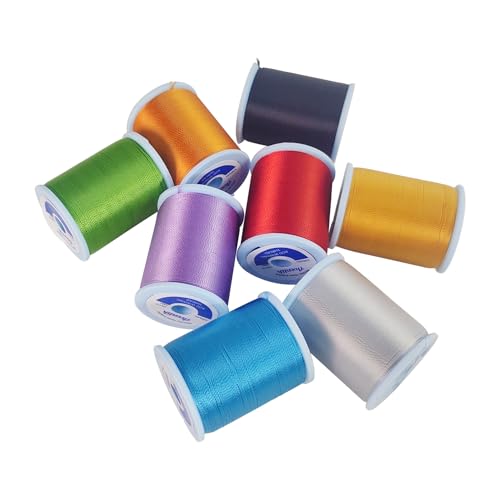 Nylon Fishing Rod Wrapping Thread for Guide Replacement (8 Pack Rainbow Color Nylon Thread)