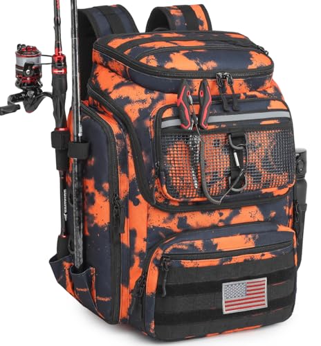 45L Fishing Backpack with Rod Holders & Built