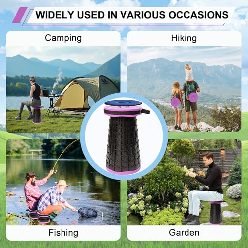 2026 Upgraded XXL 19.7" Collapsible Stool with Cushion (Purple-xxl / XX-Large)