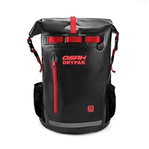 Waterproof Dry Bag Backpack 25L (Black Red / 25L)